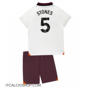 Manchester City John Stones #5 Seconda Maglia Bambino 2023-24 Manica Corta (+ Pantaloni corti)